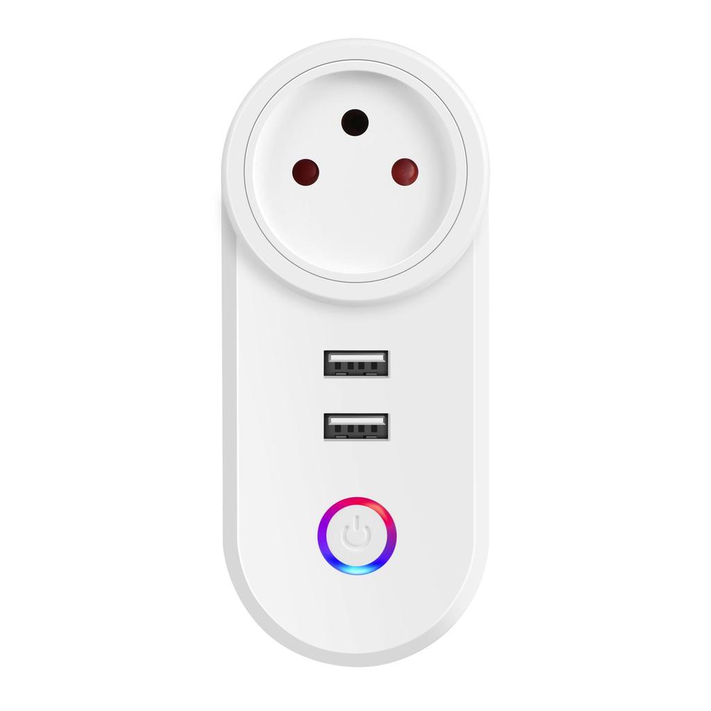 Graffiti WiFi Smart Socket with USB: Compatible with US, Brazilian, Australian, Israeli, and Italian Standards; Cross-border Timer Plug.