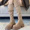 Retro fashion knee boots thick-soled versatile two wear folded knight boots slim high boots wowinter