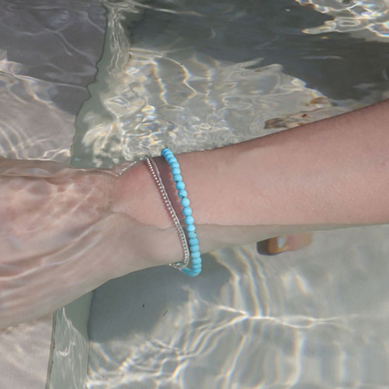 Modernlike Silver 925 Blue Turquoise Bracelet 3.5mm