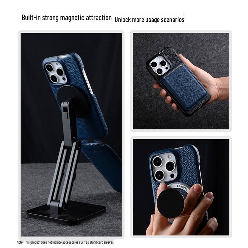Melkco Genuine Leather Flip Case for iPhone 16 Pro Max/Plus - Magnetic Protective Cover