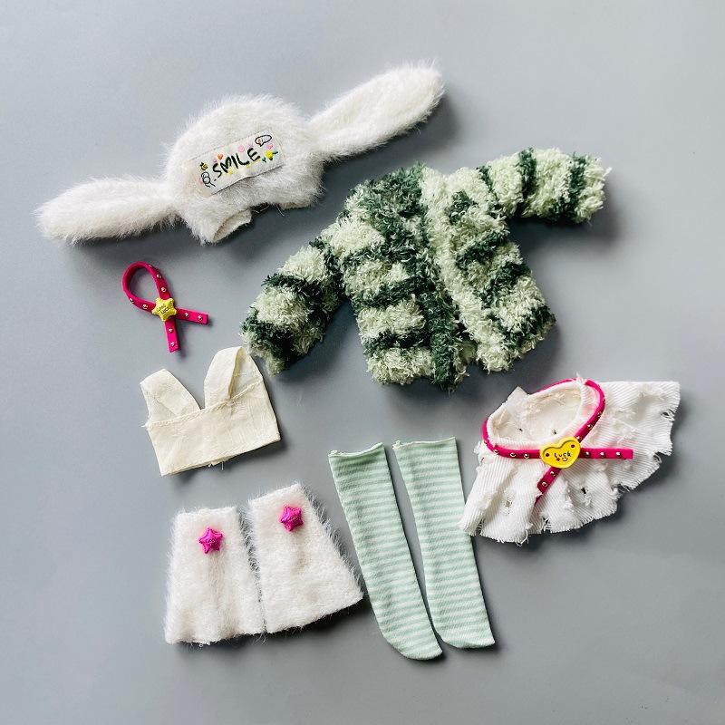 1 Set Universal Outfit For Sd Dolls Diy Toys 1/6 30Cm Doll Cute Clothes Kit Princess Skirt Lolita Dress Up Accessories