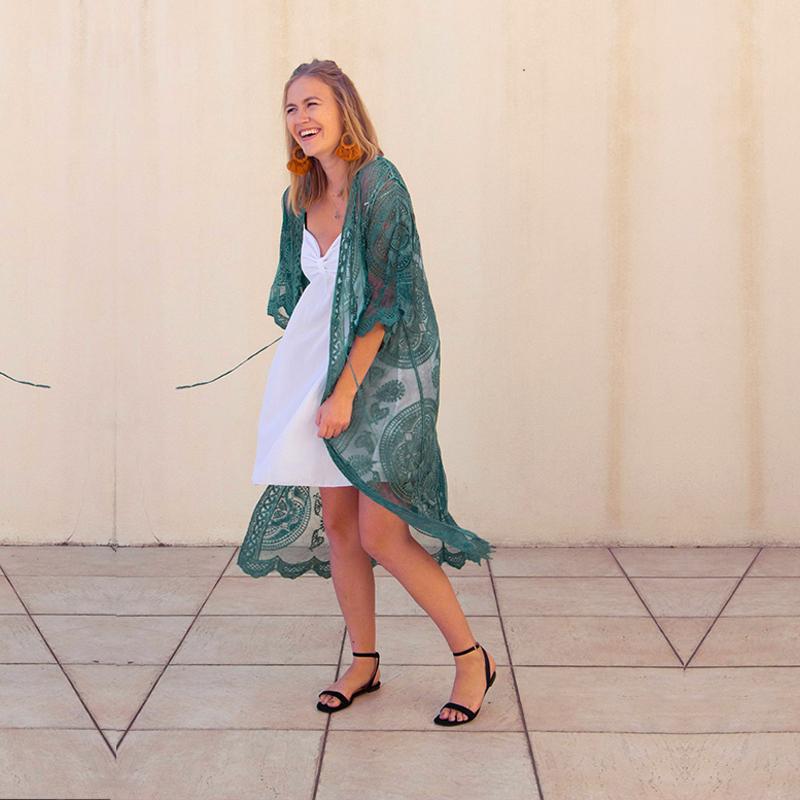 

Элегантные накидки, сексуальное глубокое летнее пляжное платье, кружевная туника, женская пляжная одежда, купальник, халат de plage Q1252 One Size синий