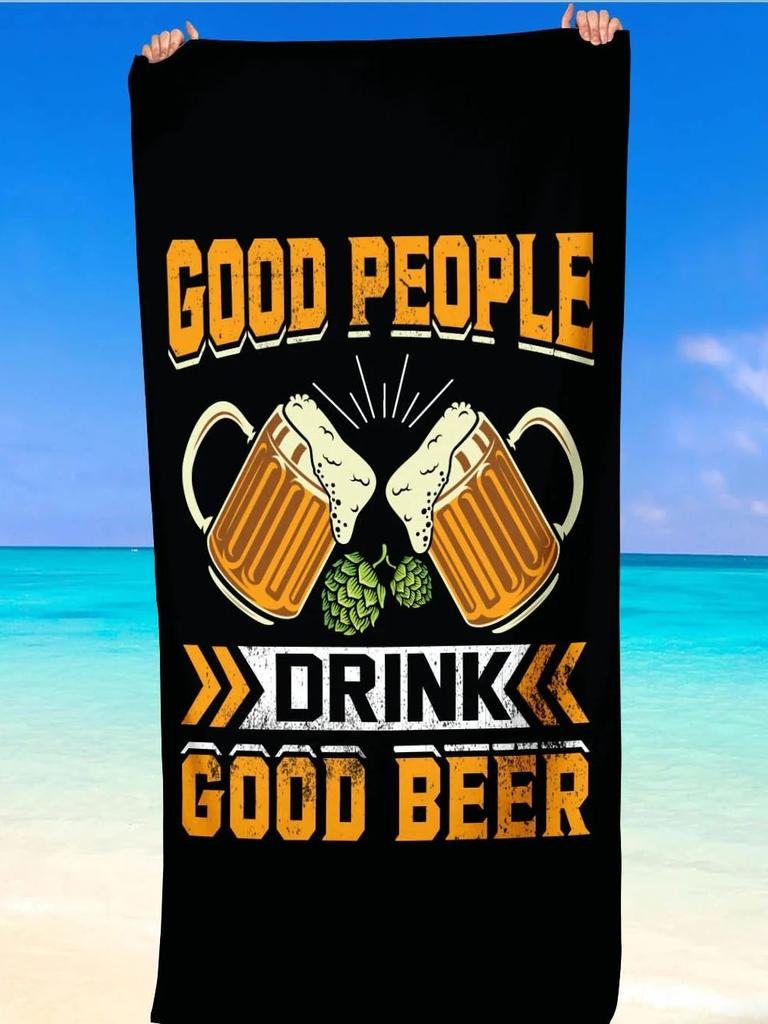 Vintage Bierparty Strandtuch, Lustiges Pool-Badetuch für Männer, Frauen, Kinder & Familie, Ideales Urlaubsgeschenk