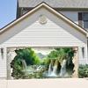 Single 2D Planar Forest Waterfall Garage Door Banner - Vibrant Outdoor Decoration Polyester Material Outdoor Decoration