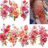 1 Sheet Flower Temporary Tattoos For Women Girls Arm Leg Forearm Body Watercolor Tattoo Sticker 3D Fake Peony Dahlia Rose Floral