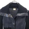 BCBGMAXAZRIA Wool Blend Knit Switching Sheepskin Leather Jacket S Black Women Used