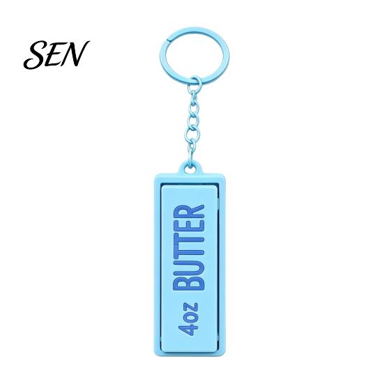 Colorful Backpack Ornament Butter Bar Fidget Keychain, Clicker Toy for Stress Relief, Cute Portable PLA Accessory Macaron Color Bag Charm, Novelty