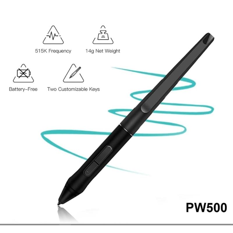 Penna Stilo Ergonomica PW500 per Tablet KAMVASPro22 per Migliorare il Controllo Artistico Penna Stilo per Illustratori Professionisti