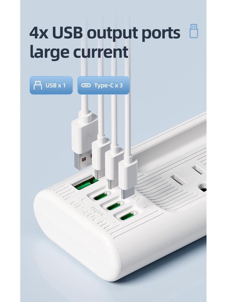 American Standard USB Power Strip: Safe & Durable Converter Plug for US, Mexico, Canada, Taiwan