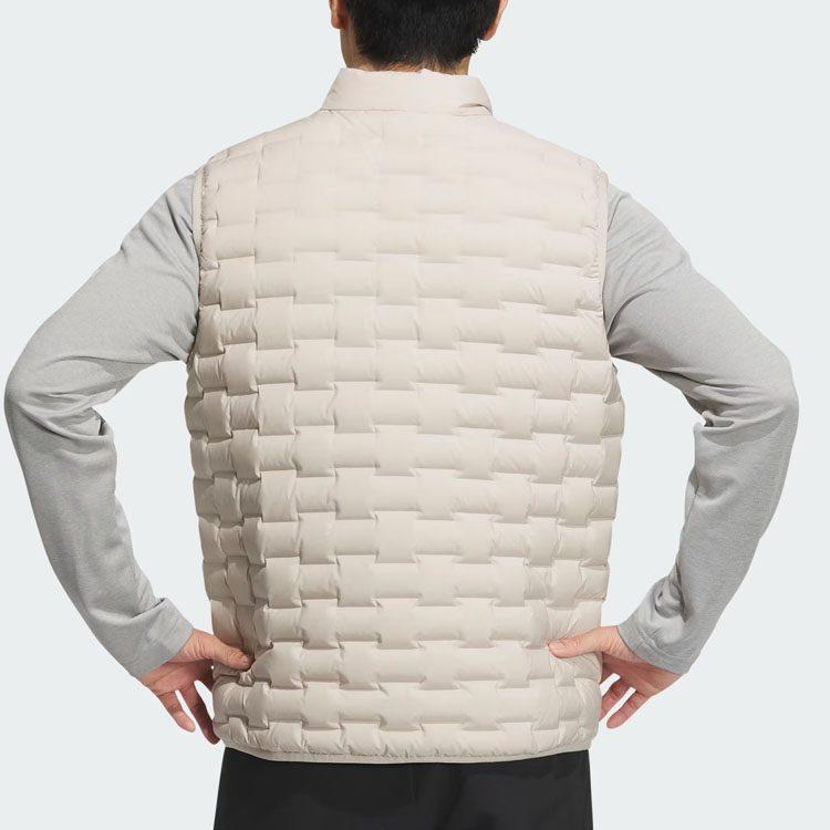 Adidas Down Vests Men's Ecru Stand Collar Moderate IT8696