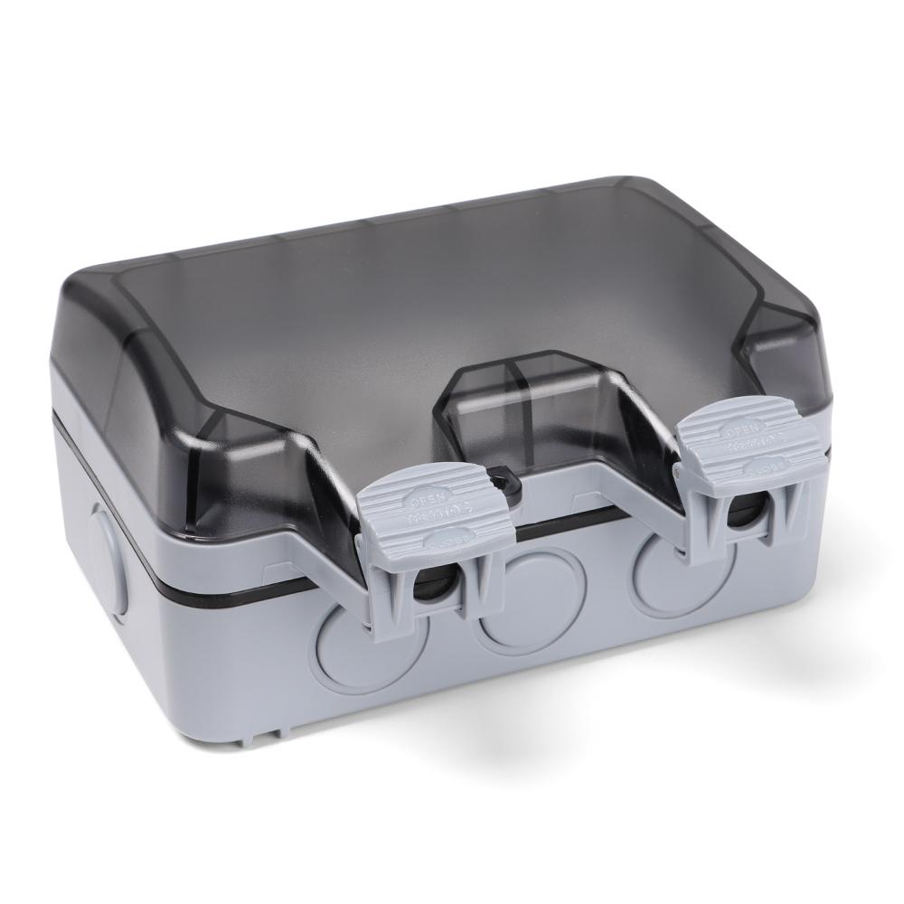 Priza Electrică de Perete cu 2 Ganguri cu Lumină LED Comutată, Porturi USB Duble, Soclu Impermeabil 16A