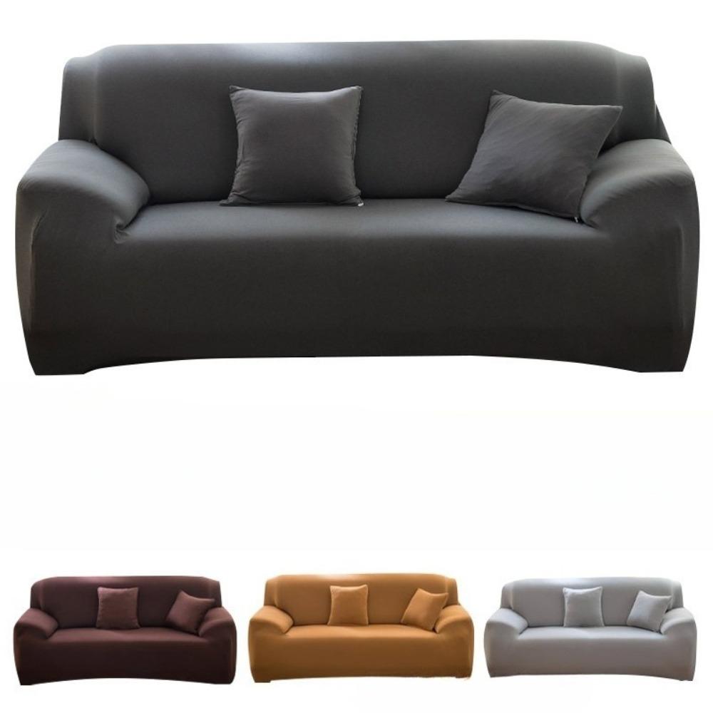 Elastic Sofa Slipcover Pure Color Universal Fit Full Wrap Couch Cover for Single Double 3 4 Seater Sofa