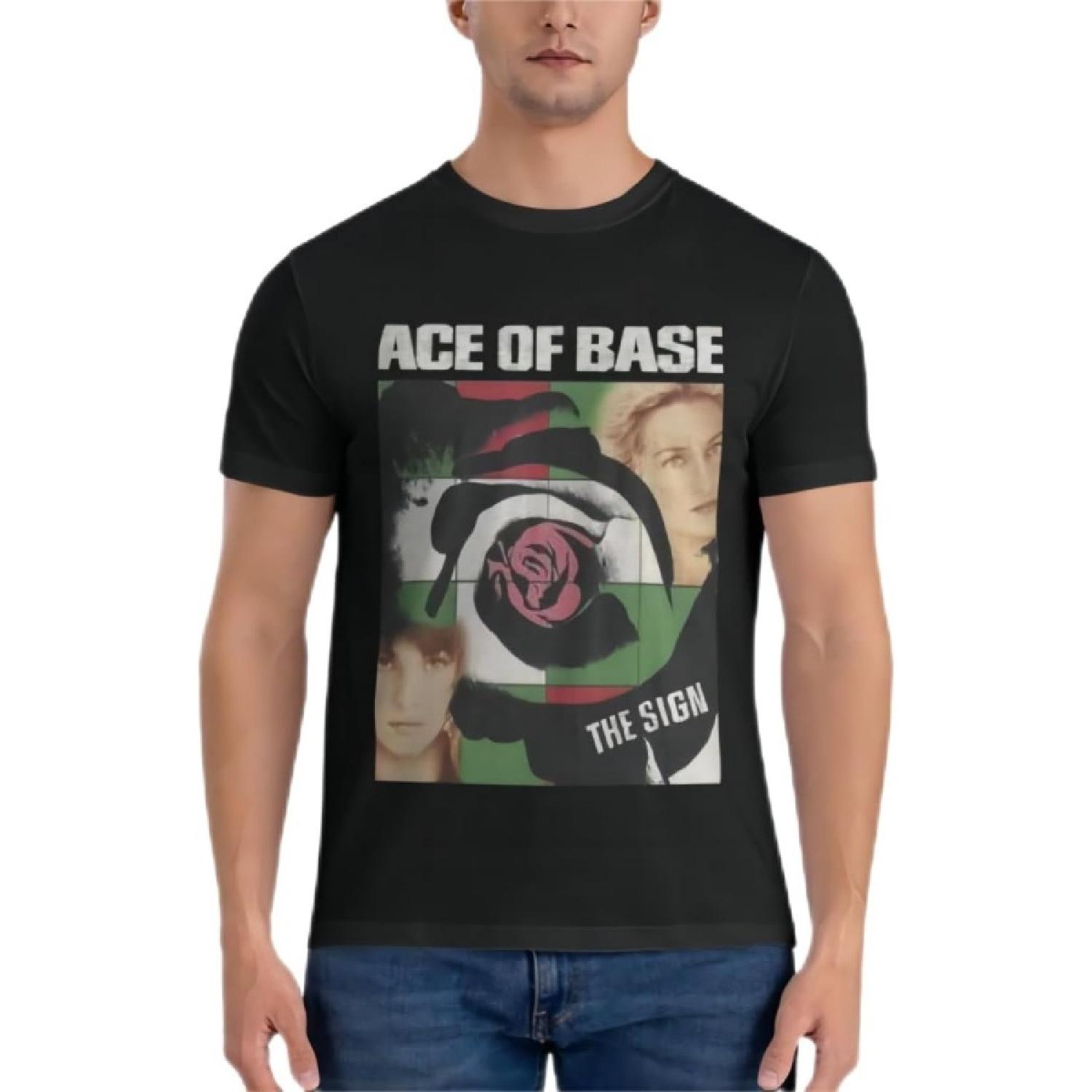 DSWuer23swek blackwhitereddesign Pop Rock Heavy Metal Country Band ace of Base T-Shirt Clothes for Men Men Graphic t Shirts S
