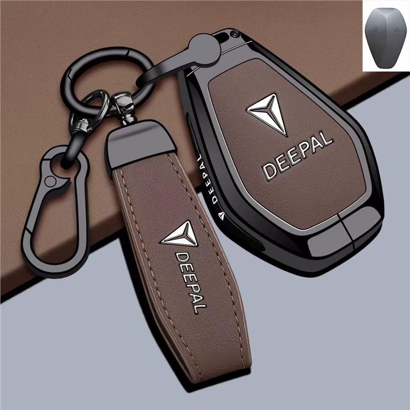 Deepal Dunkelblaues Autoschlüssel-Etui mit NFC-Kartenfach und Schnalle