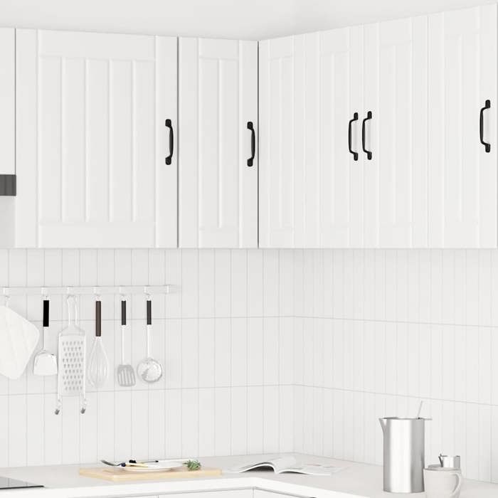 VidaXL Armoire d'angle murale de cuisine Lucca blanc bois d'ingénierie, armoire murale de cuisine, meuble d'angle mural, 853857