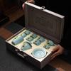 Luxury Ru Kiln Ceramic Tea Set with Side-Handle Teapot, Gaiwan, and Teacup - Perfect Festival Gift