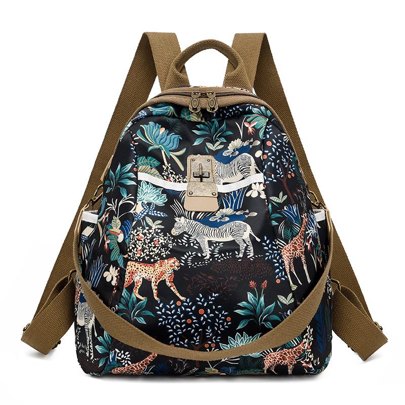 Oxford Print Rucksack Damen Wasserdicht Pendler Reisetasche Multifunktionsrucksack