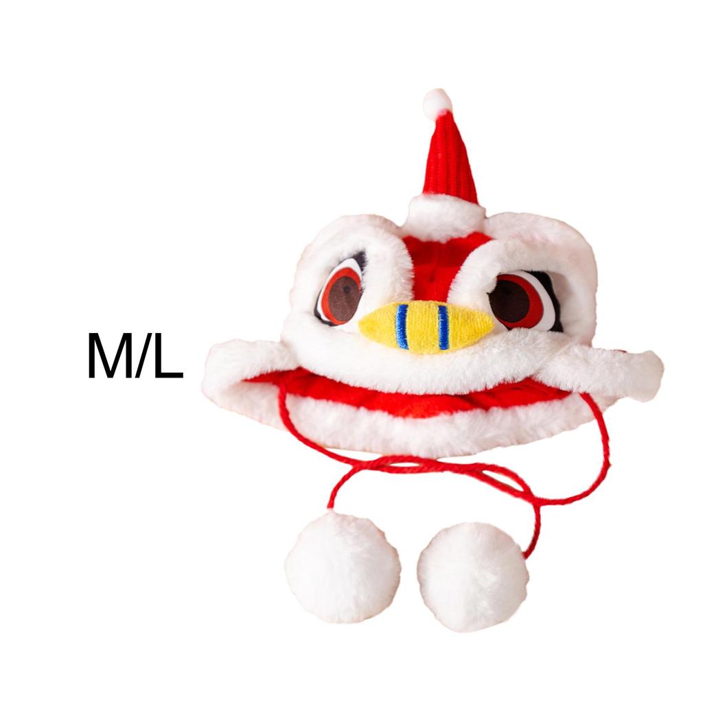 Cute Dance Lion Dog Headwear Dog Costume Accessory New Year Pet Costume Hat