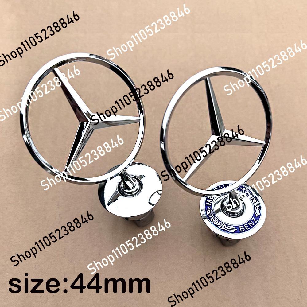 1pcs 44MM Chrome Car Star Hood Badge Front Emblem Logo for Mercedes Benz C E S Class W204 W205 W212 W213 W211 W220 W222 W223 JU1