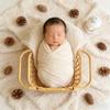 1pc Rattan Baby Bed Chair Round Sleeping Basket Newborn Photo Prop Studio Shooting Essential Infant Photography Accessory Kit