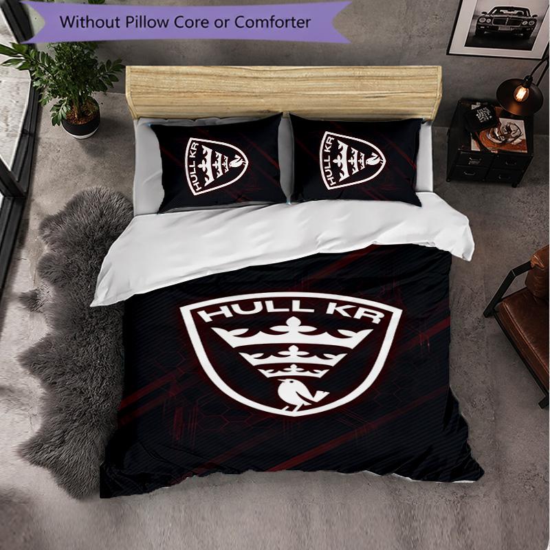 Set Biancheria da Letto 3 Pezzi in Microfibra con Motivo Hull KR Decorazione Copripiumino per Camera da Letto Uso Domestico
