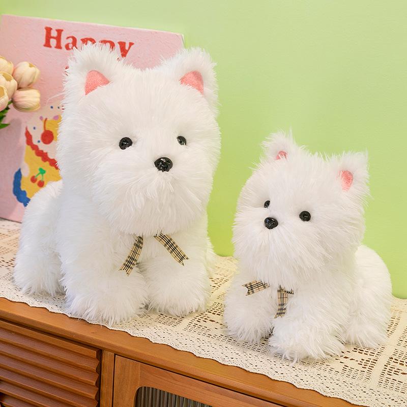 Genuine West Highland Puppy Dog Doll Plush Toy Soothing Doll Doll Children Give Girlfriend Birthday Gift