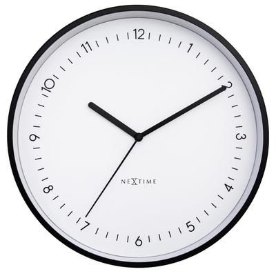 NEXTIME Wall Clock Berlin White 3305WI Simple Minimal Quiet Bar Index Easy To See Europe Scandinavian Living Alone Office White Japanese Room Diameter