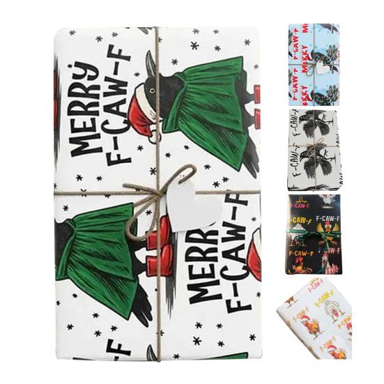 3Pcs Wrapping Paper Chicken Crow Funny Farm Animal Gift Wrap Decorative Printed