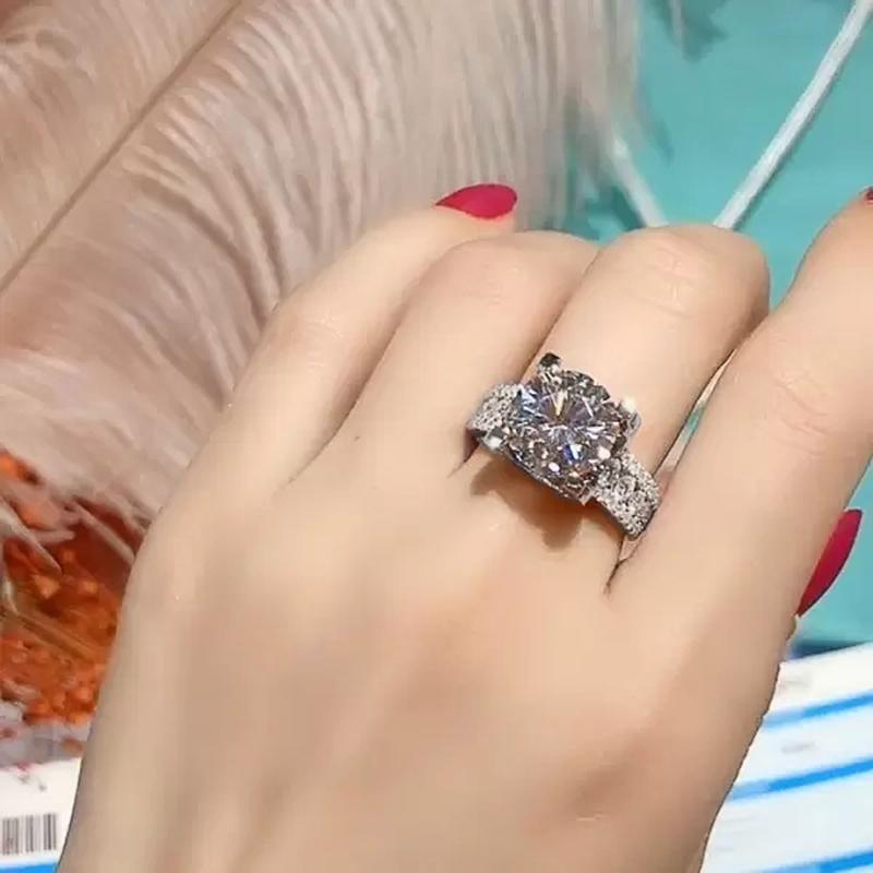 Novos anéis de casamento clássicos, anéis da eternidade para mulheres, deslumbrantes, zircônia cúbica branca, proposta, anéis de noivado, presente de amor de luxo