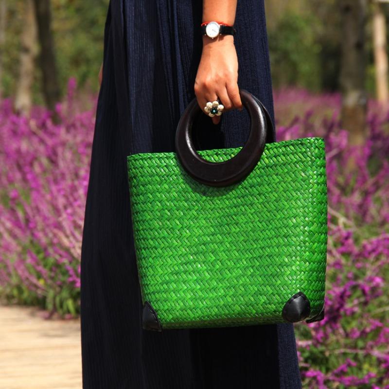 

New handheld straw bag, travel bag woven women s bag straw bag