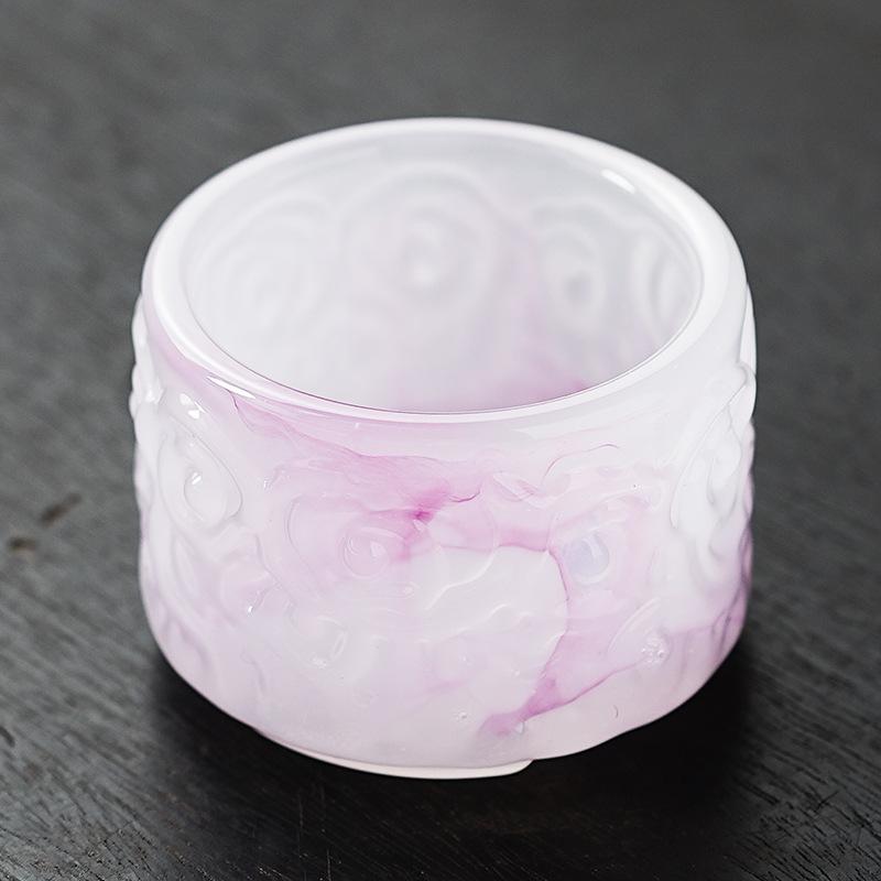 Chinese Glazed Hat Teacup Master Cup Home Office White Jade Tea Cup Jade Porcelain Kung Fu Tea Set