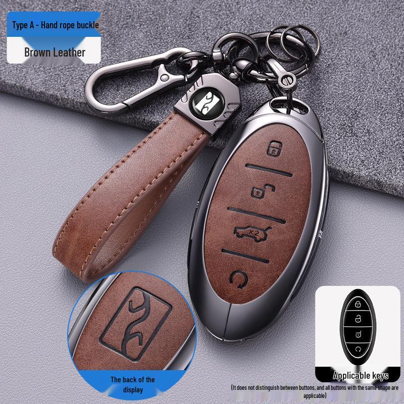 Yangwang U8/U9 Premium Leather Key Cover (2023-2024) - Full Coverage Protective Shell with Buckle