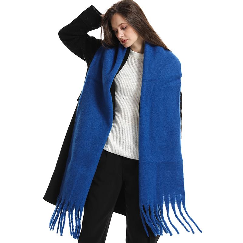 Luxury Winter Scarf for Women Cashmere Warm Solid Pashmina Shawl Wraps Female Thick Soft Poncho Chuncky Bufanda Tassel Echarpe