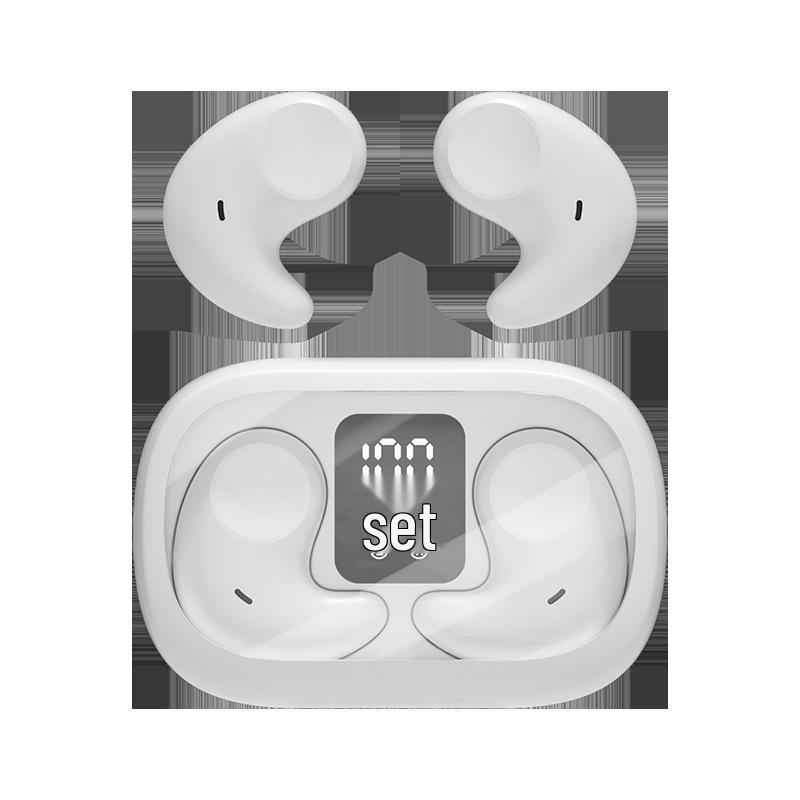 BH18 Low Power AI Dual Ear Clip Ear-Hook Bluetooth 5.3 Earphones with Digital Display