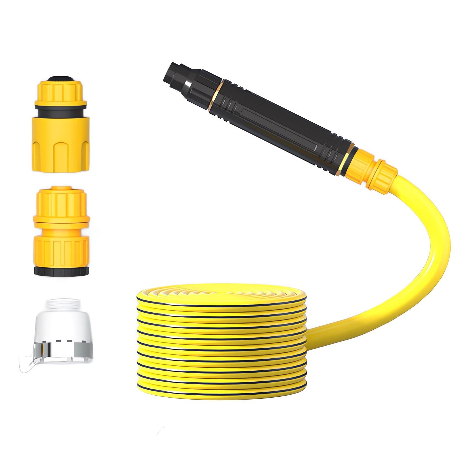 

Насадка для мытья автомобиля, насадка для воды высокого давления, бытовой полный набор для мытья полов, насадка для полива воды в саду с 5 м водопроводной трубой 16x2.4x2.4cm чёрный