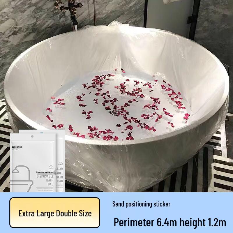 Thickened Disposable Plastic Bathtub Cover for Hotels - Large Size Soaking Bag for Household Bathing