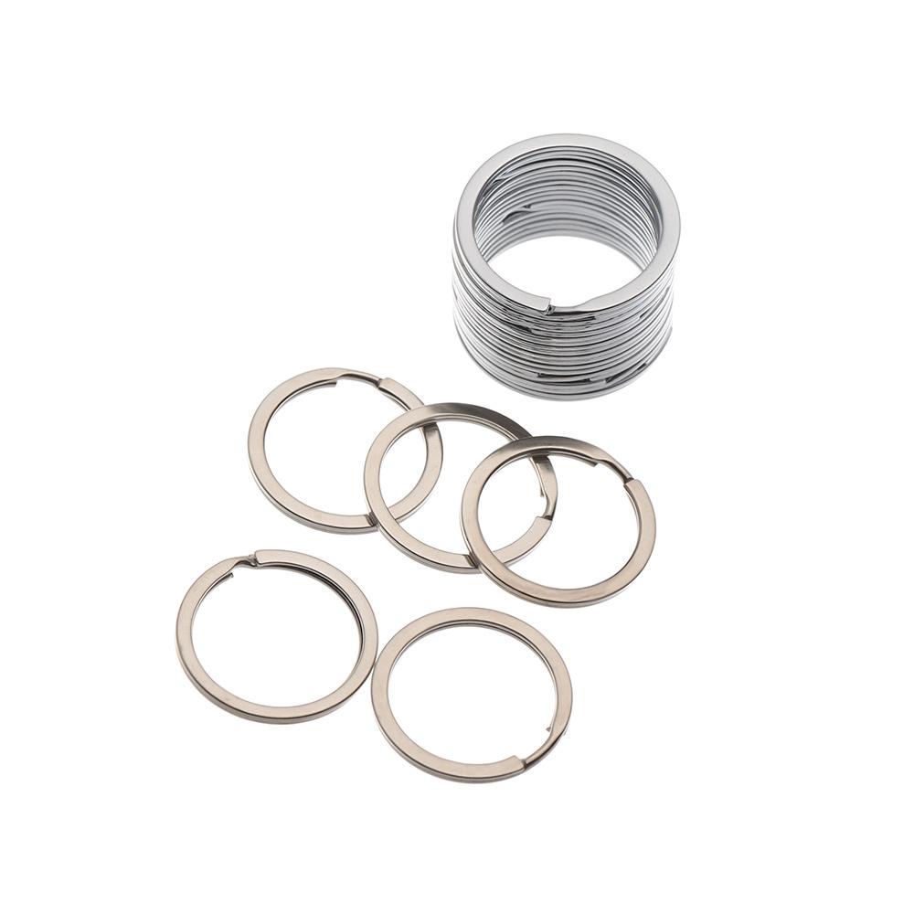 10Pcs/Pack Useful Clasps Pocket Keychain Chain Loop Stainless Steel Split Key Ring