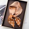 Design Print Dot Square Scarf Silk Feeling Neckerchief Bandana Women Shawl Scarves Wrap Head Kerchief Hair Band Ties