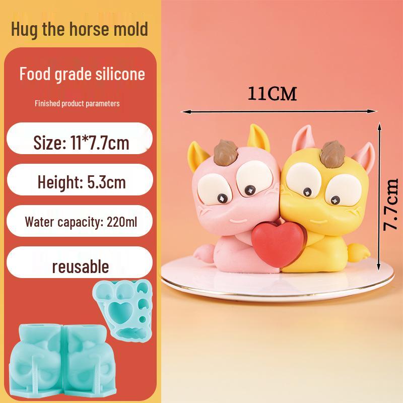 Yuanbao Horse Mousse Silicone Mold - Chocolate, Ice Cube, Dessert, Cake Decoration, Year of the Horse Baking Mold