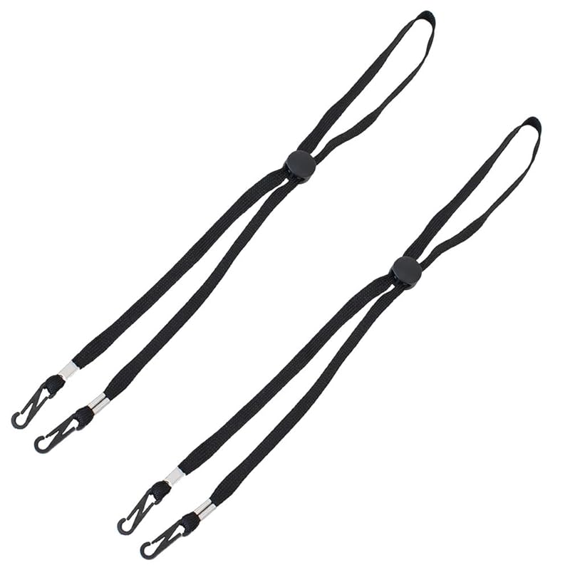 

[QIKEJI] hat string strap hat keeper hook type black set of 2 lightweight Thin hook Attaching and detaching Fall prevention Loss prevention size
