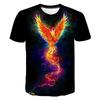 Phoenix 3D Printed Kids Short-Sleeve T-Shirt Round Neck Graphic Tee Suitable For Daily Playtime And Outdoor