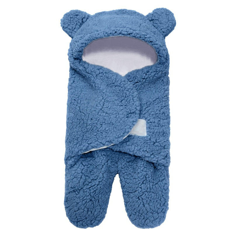 Baby Winter Fleece Swaddle Blanket Cute Newborn Swaddling Wrap Soft Plush Sleeping Sacks