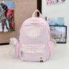 Schoolbag New Summer Lace Plaid Girl Children's Travel Backpack Primary School Bag Women's Spring Picnic Small Backpack