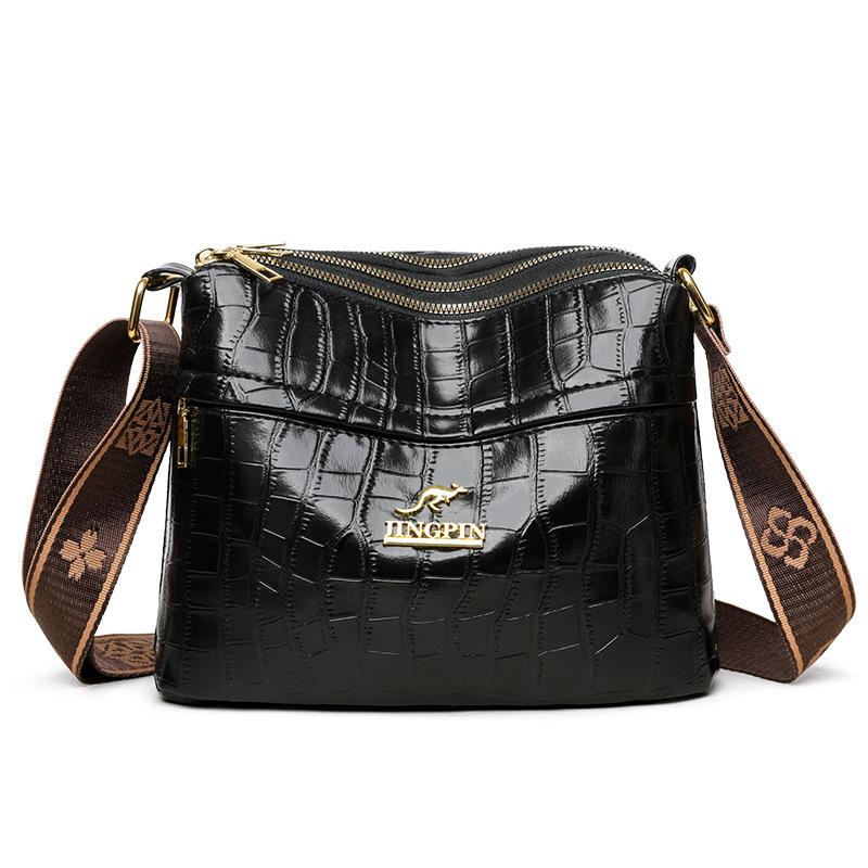 New Women's Bag Large Capacity Fashionable Multi-compartment Messenger Bag Casual Versatile Simple Shoulder Bag