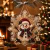 Lightweight Durable Acrylic Ornaments Christmas Pendant with Metal Chain, Double-sided Printed 2D Snowflake Indoor Wall And Window Decorations