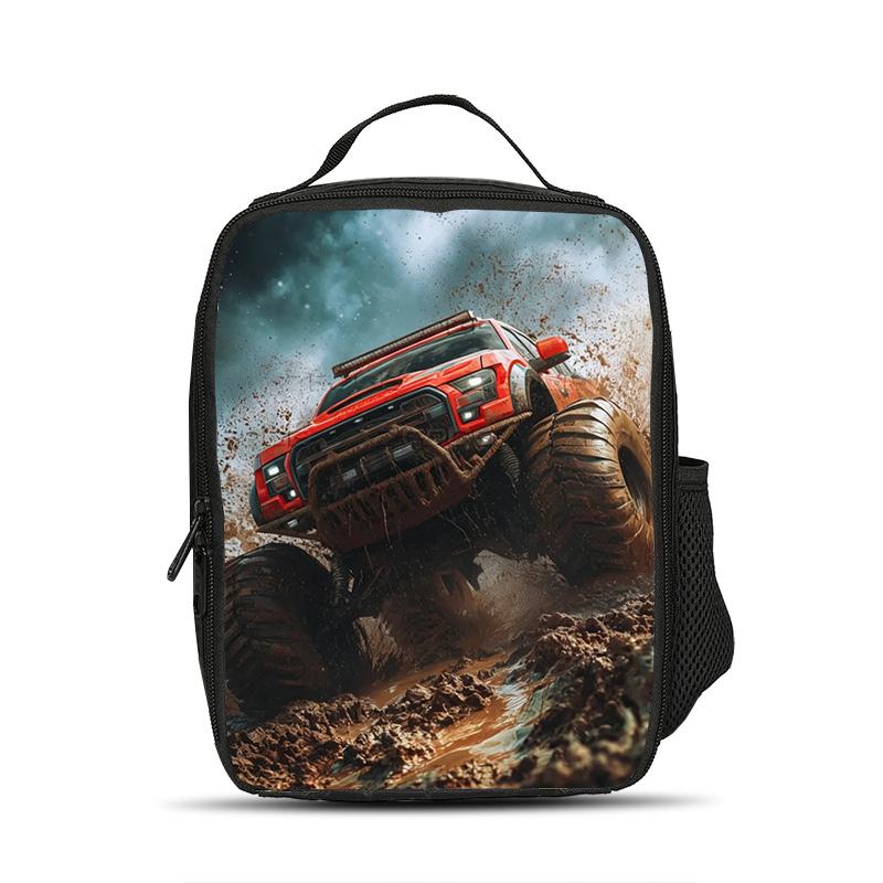 Monster Jam Ice Bag Large Capacity Practical Cartoon Print Best Companion for Male and Female Students School and Office Workers