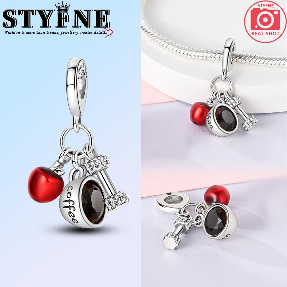 Copper American Coffee Fries Charm Plata Pendant Beads Fit Charms Original Bracelet For Women Jewelry Making