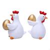2 Pieces Chick Sculpture Easter Statue for Home Decor Animal Ornament Resin Figurine Bookshelf