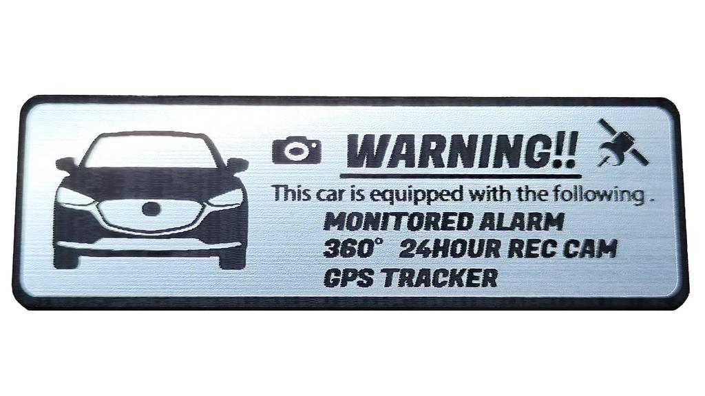Honami Works MAZDA6 Mazda 6 Security Emblem 24 Hour Surveillance Dash Cam GPS Tracker Sticker