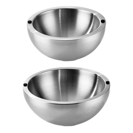 Salad Bowl 304 Stainless Steel Double Wall Insulated Serving Bowl with Non-Slip Base Hot Cold Dishes Buffet Serving Bowl